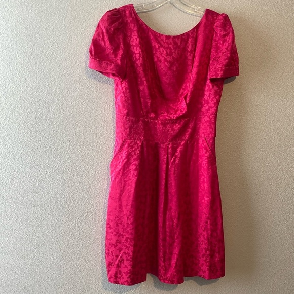 Marc by Marc Jacobs Magenta Silk Floral Dress 8 Hot Pink Red Cocktail - Picture 1 of 9